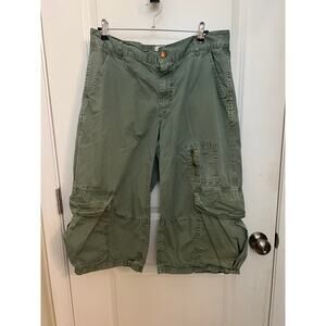 Urban Outfitters BDG Y2k Baggy Cargo Shorts Sz 10 Green Retro grunge skater 90's